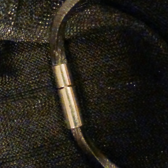 Leather necklace with light green & light brown weathered glass, Handmade - Picture 4 of 9